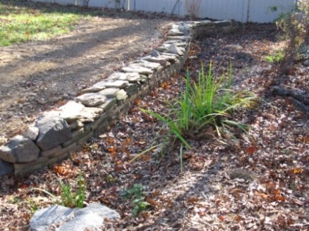 The completed rain garden